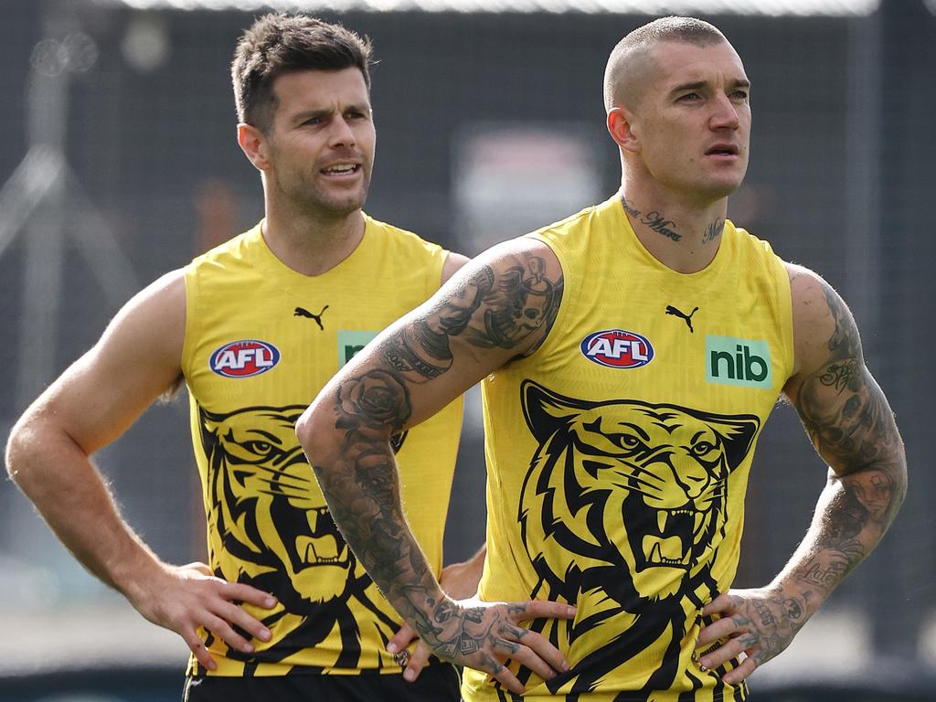 Trent Cotchin is a risk, while Dustin Martin’s future is till up in the air. Picture: Michael Klein