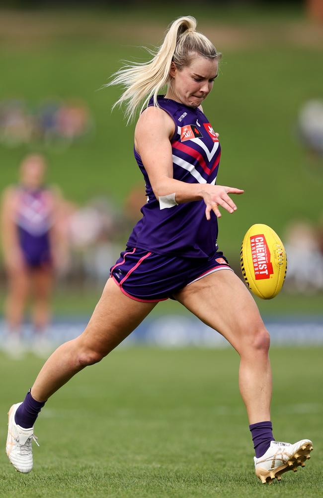 Hayley Miller says finals are realistic for the Dockers this season. Picture: Brendon Thorne/Getty Images