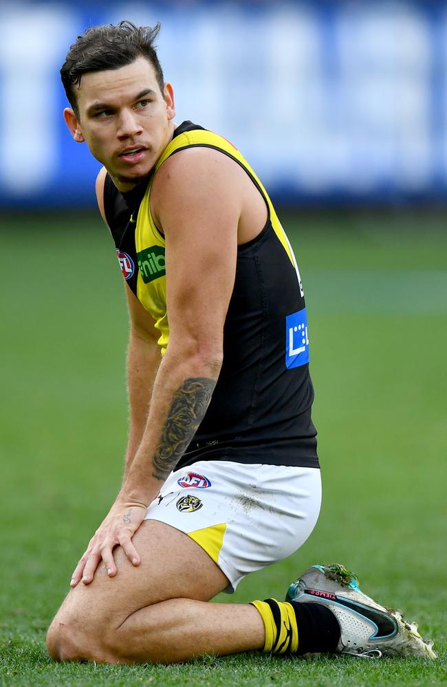 [PLAYERCARD]Daniel Rioli[/PLAYERCARD] could still be on Richmond’s list in 2030 if he doesn’t seek a new home. Picture: Josh Chadwick/Getty Images.