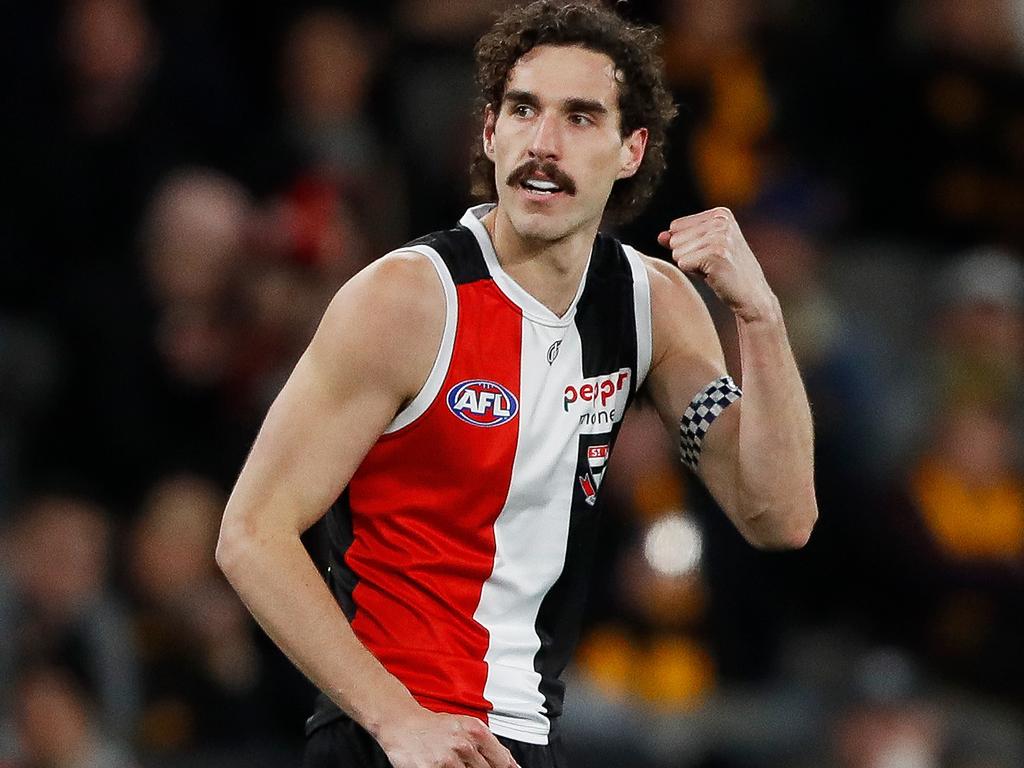 [PLAYERCARD]Mason Wood[/PLAYERCARD] is expecting big things from [PLAYERCARD]Max King[/PLAYERCARD]. Picture: Dylan Burns/AFL Photos via Getty Images