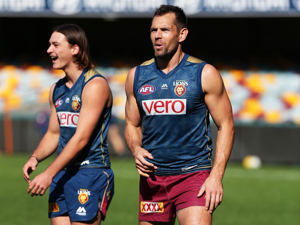 Luke Hodge and Andrews during their time together at the Brisbane Lions.
