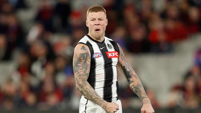 [PLAYERCARD]Craig McRae[/PLAYERCARD] wants [PLAYERCARD]Jordan De Goey[/PLAYERCARD] to stay at the Pies. Picture: Michael Willson/AFL Photos via Getty Images