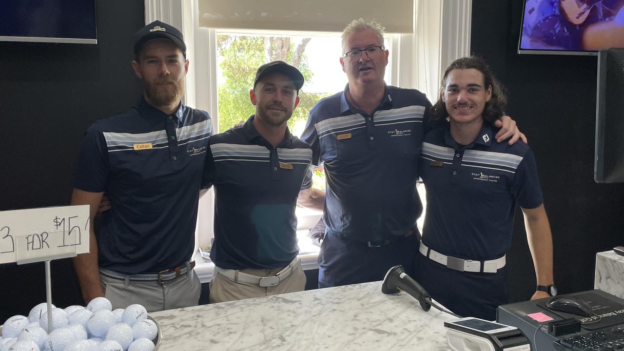 Devon Smith is working with the Pro Shop team at Mt Derrimut Golf and Community Club as part of his PGA Professional course. Callan Stone, Devon Smith, Geoff Ross and Paul Battaglia pictured.