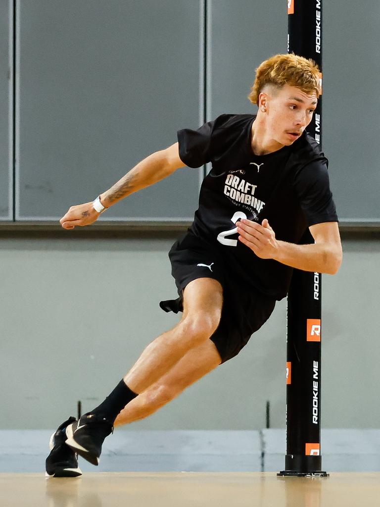 Lance Collard was impressive at the 2023 AFL National Draft Combine. Picture: Dylan Burns/AFL Photos via Getty Images