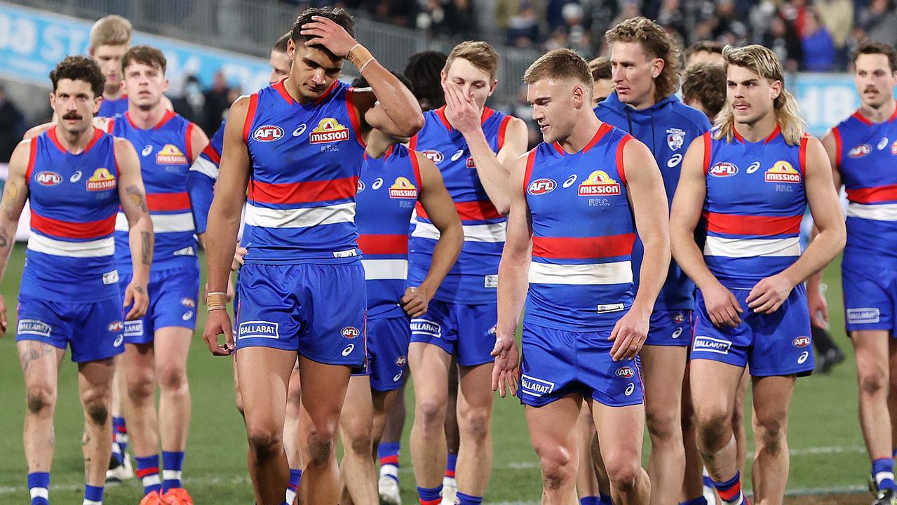 The Western Bulldogs let a chance slip against the Cats. Picture: Mark Stewart