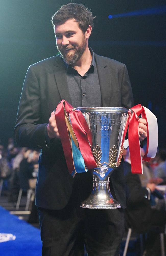 Josh Kennedy holds the Premiership Cup. Picture: Josie Hayden