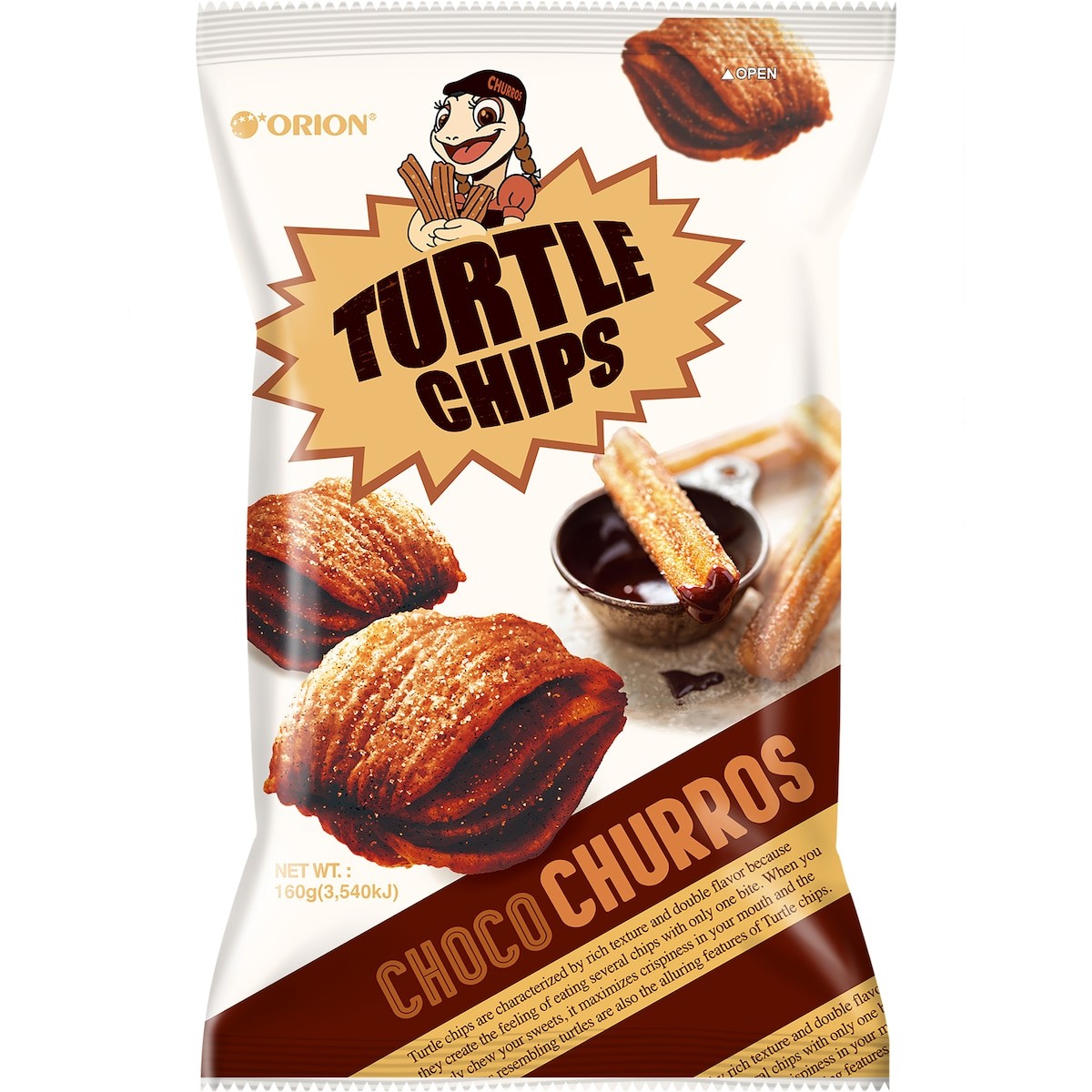 Orion Turtle Chips Choco Churros 