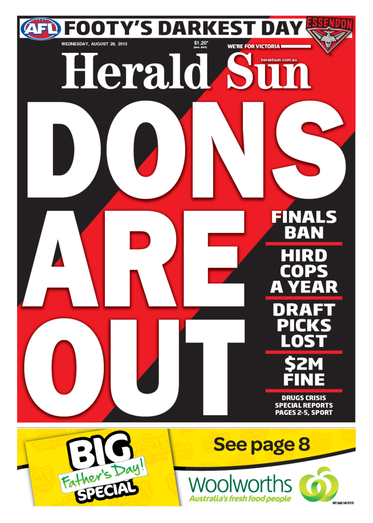 How the Herald Sun covered the story.