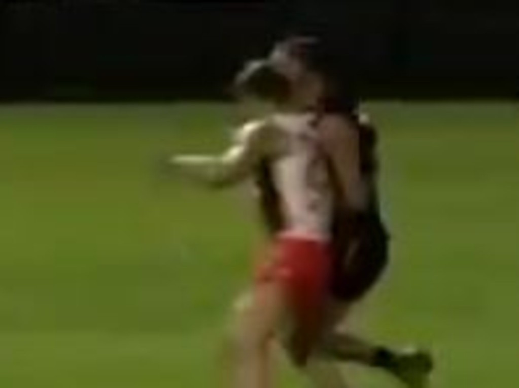 Luke Parker was banned for six weeks for this bump.