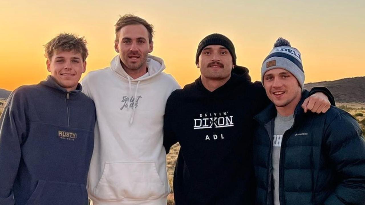 Port Adelaide players on holidays. All photos from Instagram. – Sam Powell Pepper, [PLAYERCARD]Jeremy Finlayson[/PLAYERCARD] and Jed McEntee in the APY Lands.