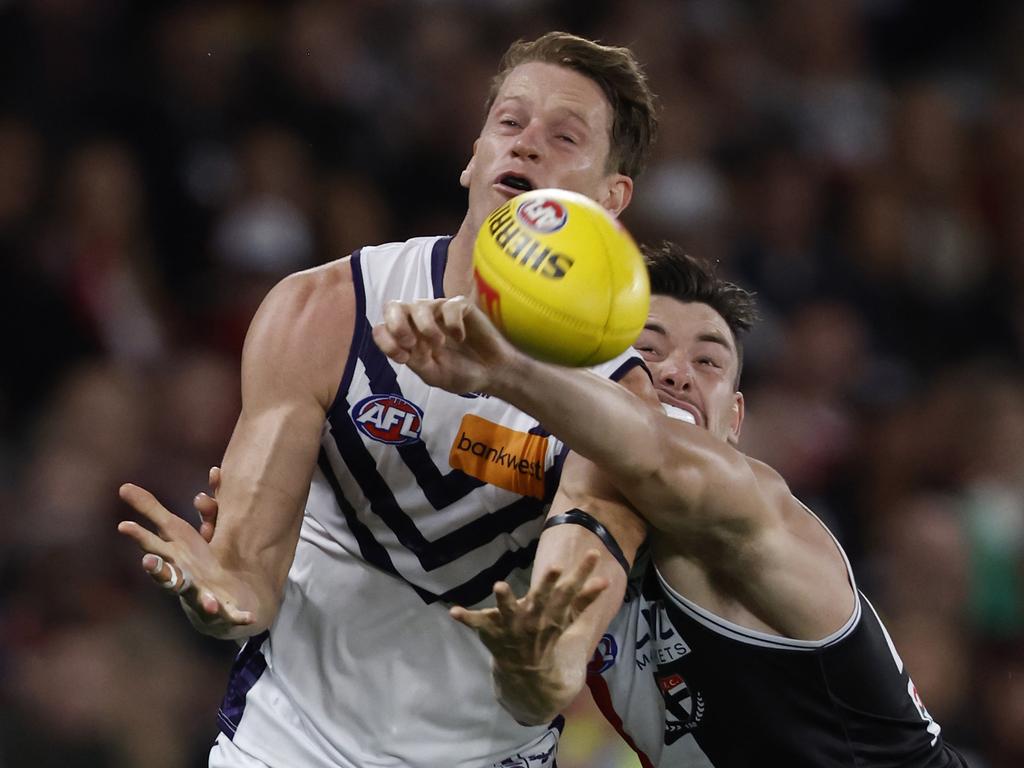 Taberner’s lone goal against St Kilda came from a 50 metre penalty. Picture: Darrian Traynor/Getty Images