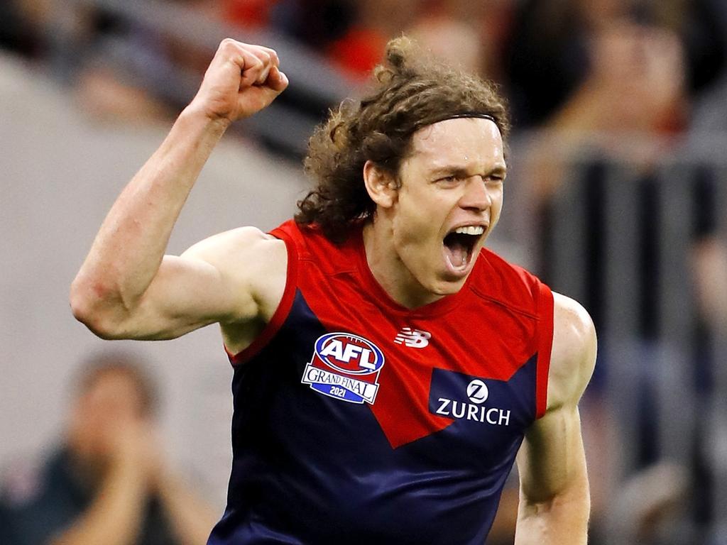 Fan favourite Ben Brown had kicked more than 60 goals in the three years prior to being delisted by North. The following year he was a premiership player with Melbourne. Picture: Dylan Burns/AFL Photos via Getty Images