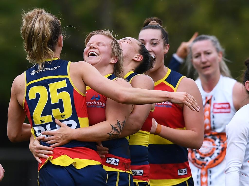 The Crows kept the Giants to just one point in their round five AFLW encounter. Picture: Mark Brake/Getty Images