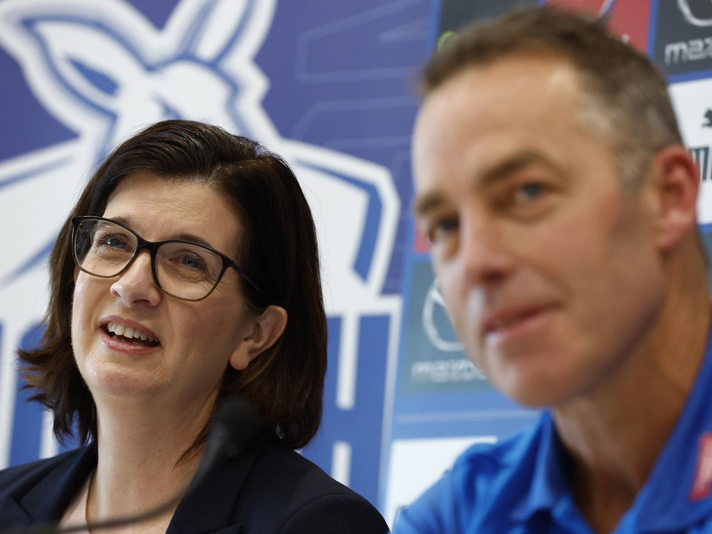 North Melbourne president Sonja Hood and Clarkson gave Leading Teams a clear remit. Picture: Darrian Traynor/Getty Images