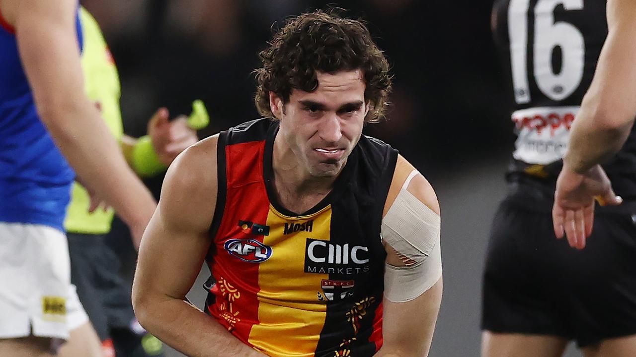 King hurt his shoulder against the Dees in July. Photo by Michael Klein.