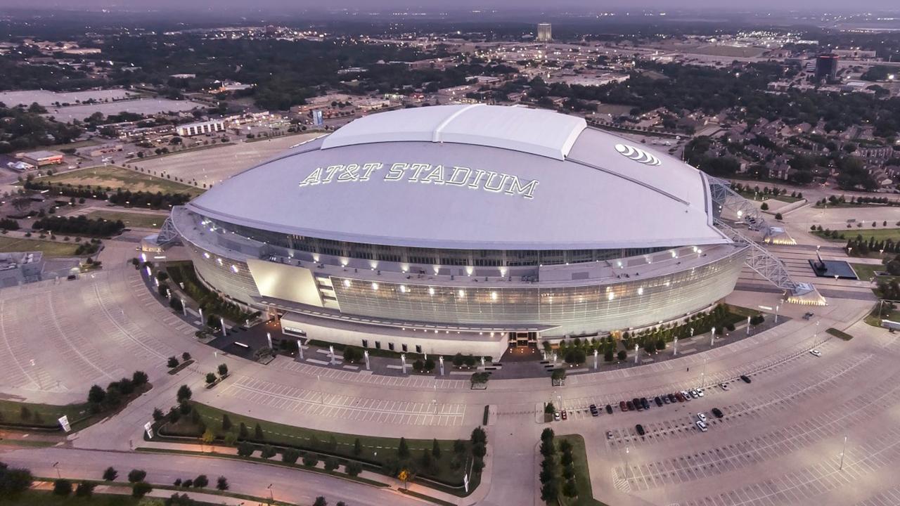 The impressive AT & T Stadium, the home of the Dallas Cowboys.