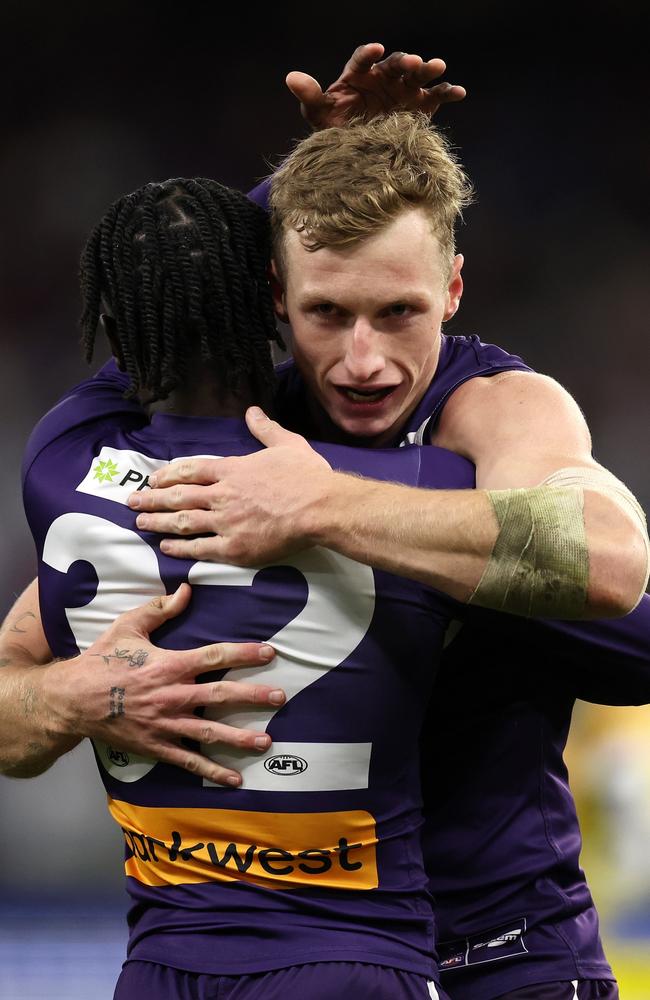 The Fremantle forward line has a number of weapons. Picture: Getty Images