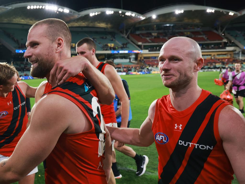 The Bombers were warned about associates of [PLAYERCARD]Nick Hind[/PLAYERCARD] and [PLAYERCARD]Jake Stringer[/PLAYERCARD]. Picture: James Elsby/AFL Photos via Getty Images