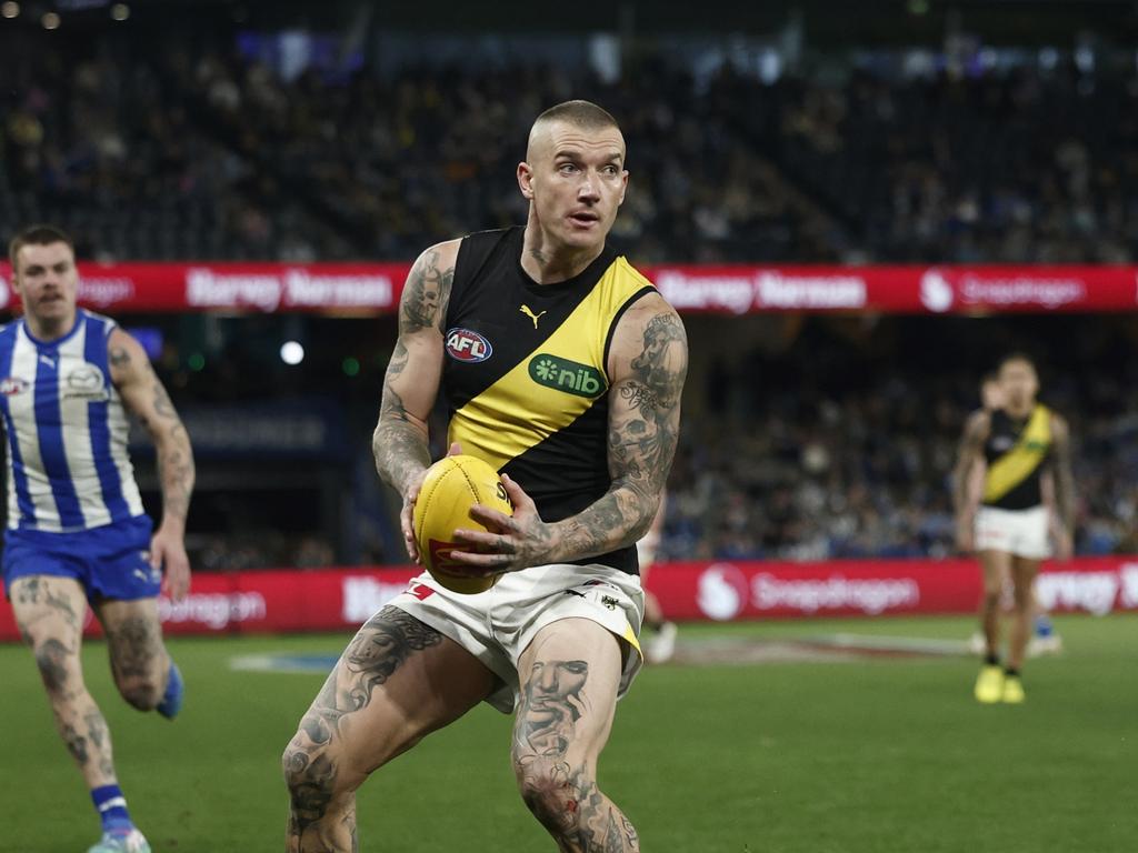 Will Dustin Martin play on again next season? If so, in whose colours? Picture: Daniel Pockett/Getty Images.