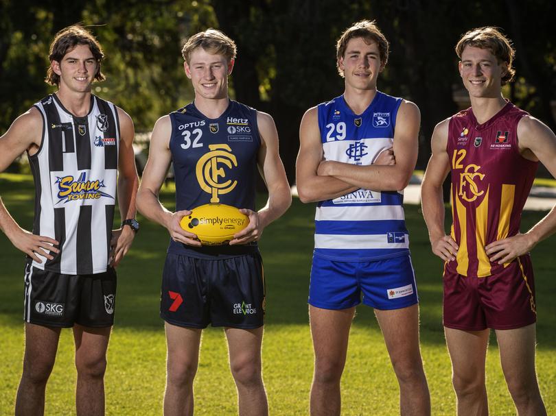 WA's AFL Academy members Rhett Bazzo (Swan Districts), Jacob van Rooyen (Claremont), Jack Williams (East Fremantle), Matt Johnson (Subiaco) and Neil Erasmus (Subiaco/absent) take on Geelong's VFL side in an AFL curtain-raiser on Saturday.'s AFL Academy members Rhett Bazzo (Swan Districts), Jacob van Rooyen (Claremont), Jack Williams (East Fremantle), Matt Johnson (Subiaco) and Neil Erasmus (Subiaco/absent) take on Geelong's VFL side in an AFL curtain-raiser on Saturday.