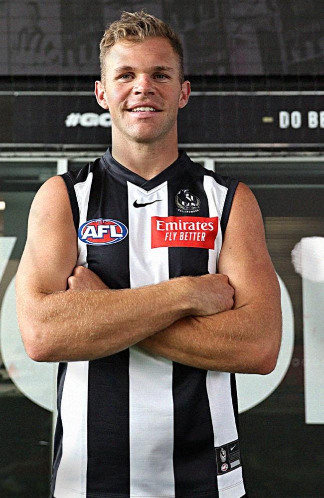 [PLAYERCARD]Dan Houston[/PLAYERCARD] in his new home at Collingwood. Picture: Collingwood FC