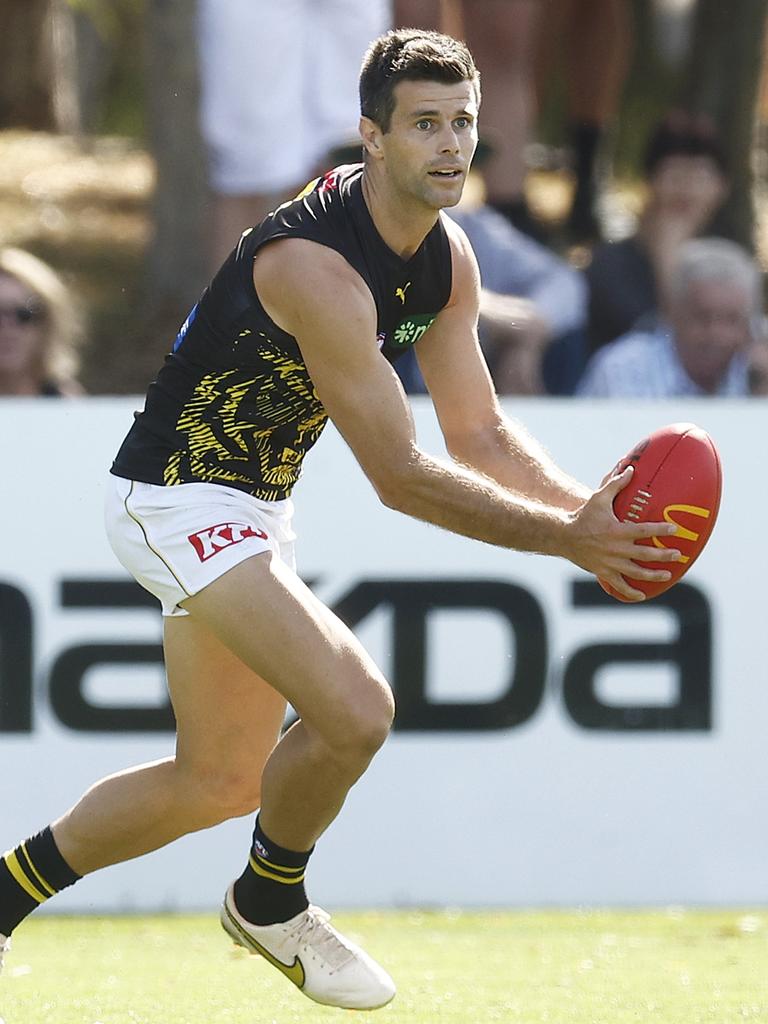 Trent Cotchin played forward on Friday morning. Picture: Daniel Pockett/AFL Photos/Getty Images