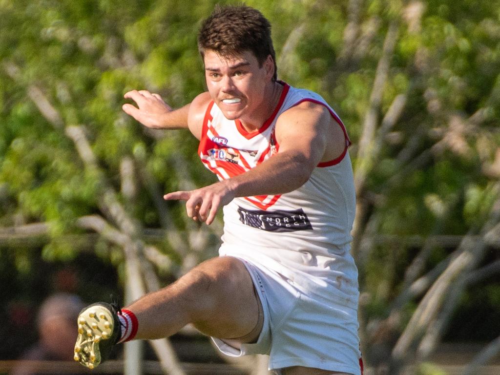 Carmichael has now played across the Victoria, Northern Territory and his home state of South Australia’s leagues. Picture: Aaron Black/AFLNT Media