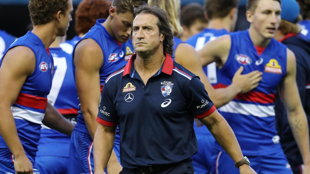 Western Bulldogs coach Luke Beveridge says he was angry with how his team performed against the Giants in the elimination final last year. Picture: Michael Klein