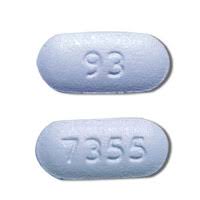 93 7355 Pill Blue Oval 10mm - Pill Identifier