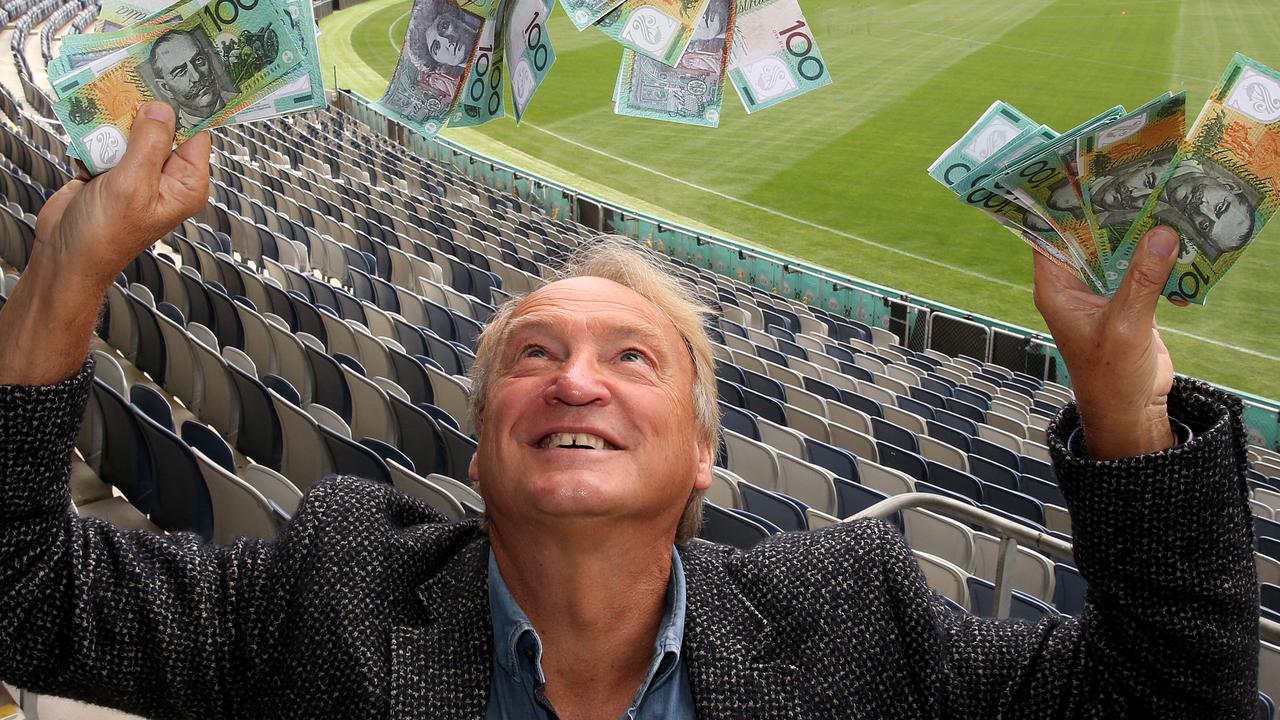 Cats CEO Brian Cook celebrates Kardinia Park funding. Picture: Alison Wynd