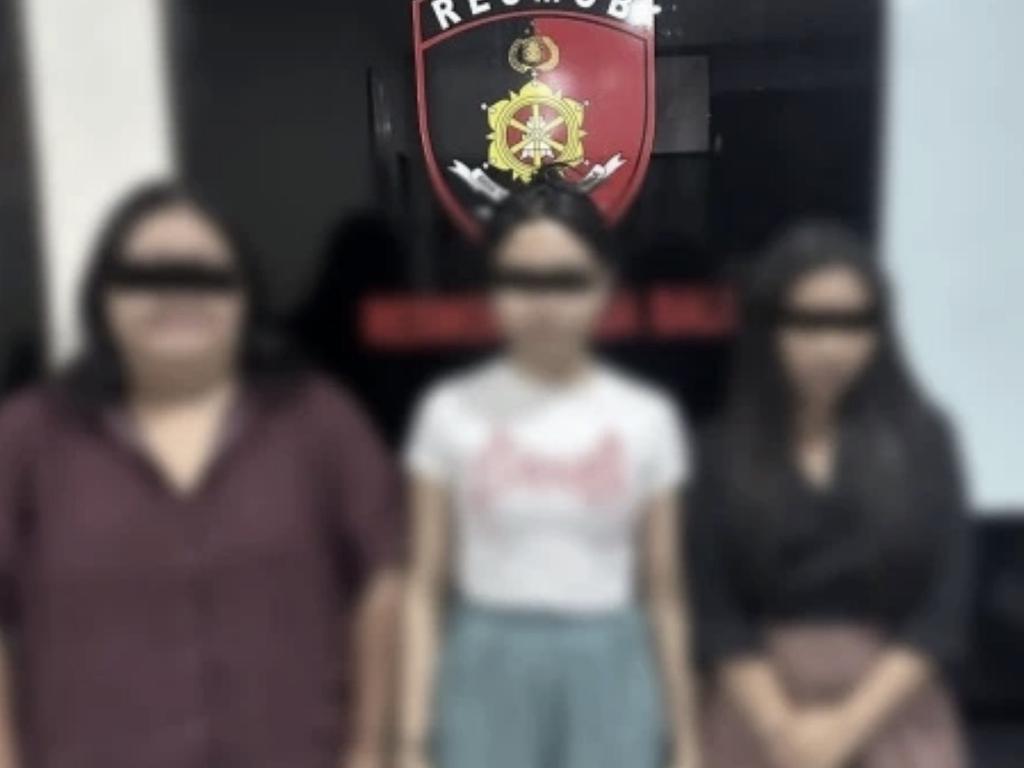 The Flame Spa workers who are under arrest in Bali. Picture: Bali Police