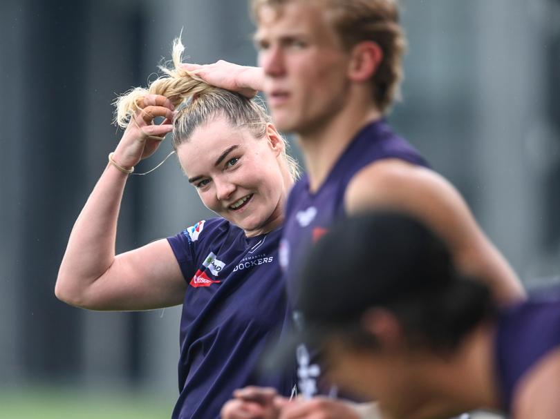 Miller preparing to train with the Dockers on Thursday.