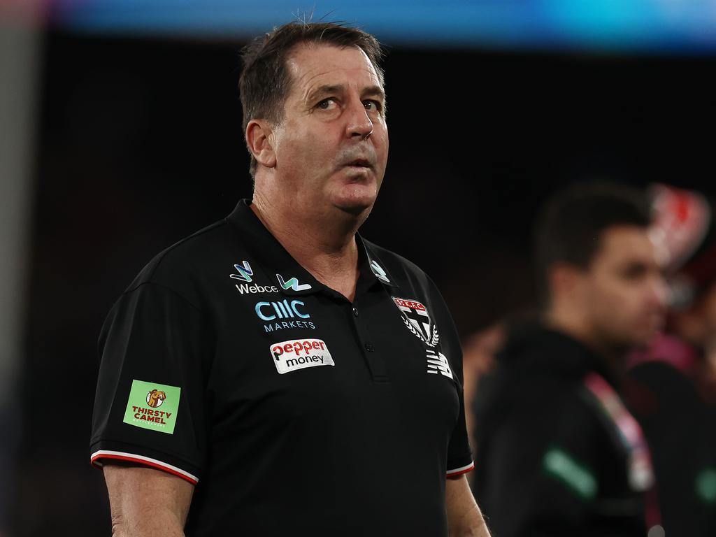 Street-fighter Ross Lyon splashed out when talking about the depth on St Kilda’s list. Picture: Michael Klein.