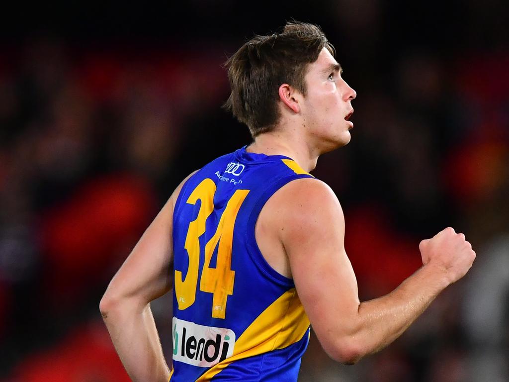 The emergence of players such as Jack Williams has given West Coast more options when considering Darling’s future. Picture: Josh Chadwick/AFL Photos/via Getty Images