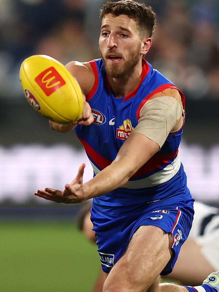 [PLAYERCARD]Marcus Bontempelli[/PLAYERCARD] appeared to labour with his movement. Picture: Graham Denholm/Getty Images