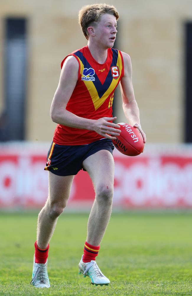 Angus Clarke had 21 touches for South Australia. Picture: Sarah Reed/AFL Photos via Getty Images.