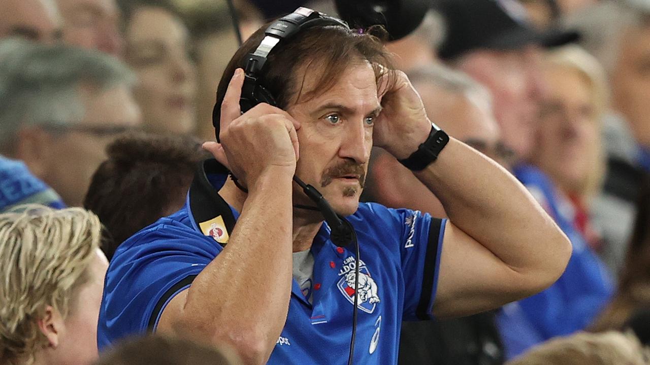 Bulldogs coach Luke Beveridge was described as a “broken man” at the post-game press conference.