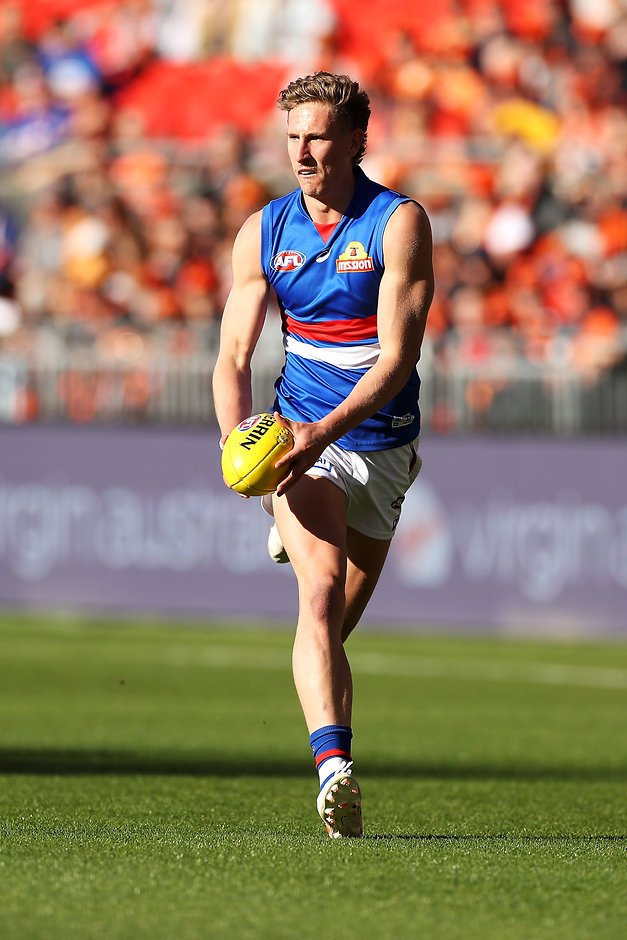 Scans today confirmed some damage to Aaron Naughton's lateral ligament - Western Bulldogs