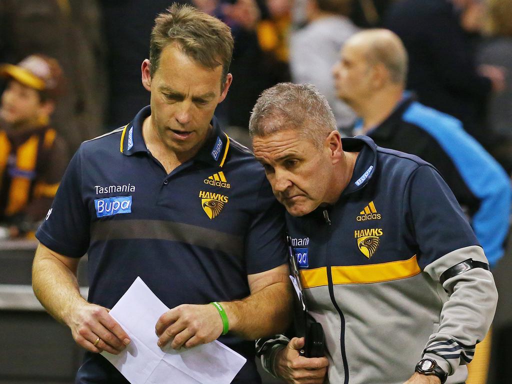 Alastair Clarkson, Chris Fagan (right) and Justin Burt (not pictured) have been treated appallingly. Picture: Colleen Petch