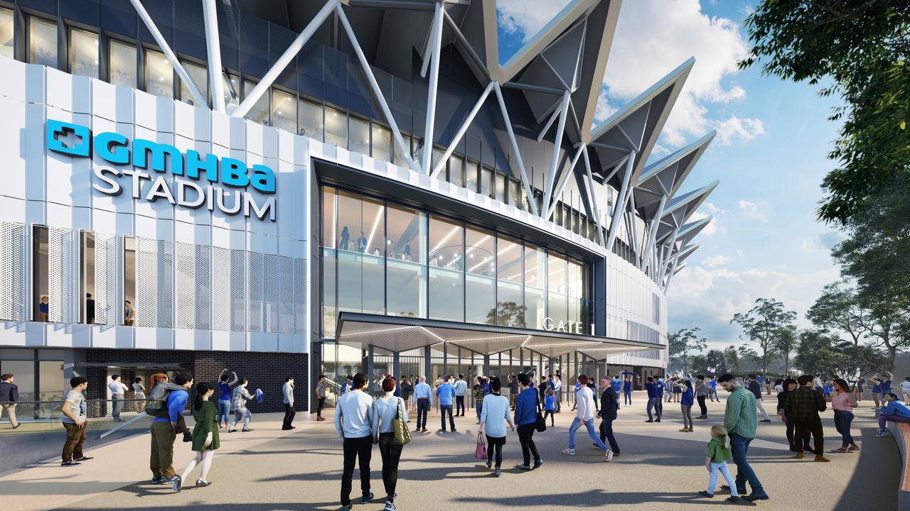 An artists’ impression of the revamped stadium at Kardinia Park.