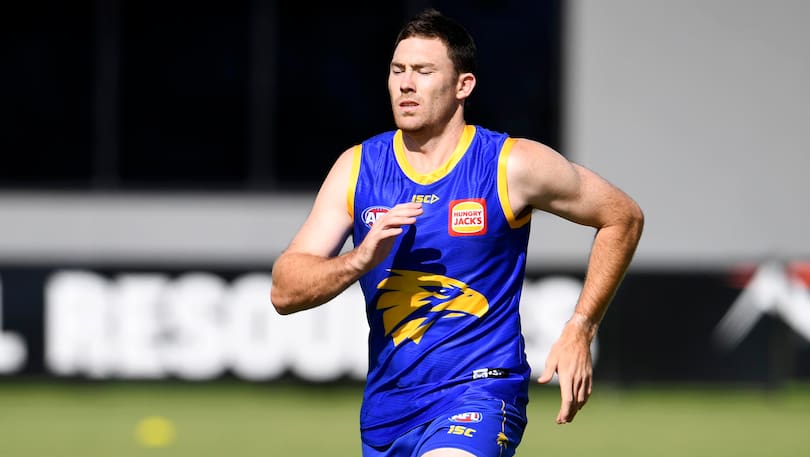 A lean looking Jeremy McGovern at training.