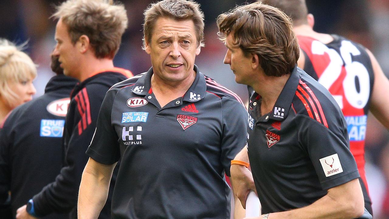 Mark Thompson and James Hird dealt with personal issues after the drugs saga. Picture: Getty Images