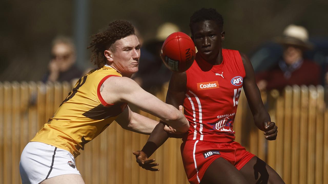 Tew Jiath (right) has been a draft bolter this year. Picture: Getty Images