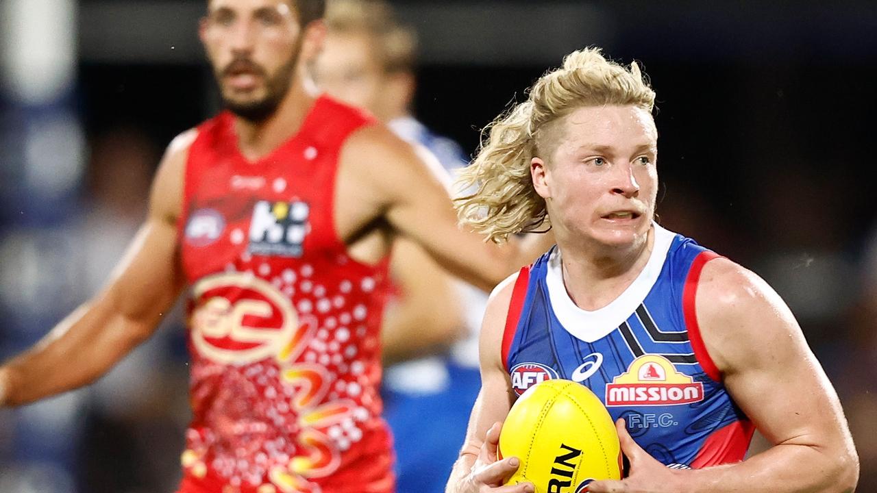 Bulldog [PLAYERCARD]Cody Weightman[/PLAYERCARD] is in the spotlight again. Photo by Michael Willson/AFL Photos via Getty Images