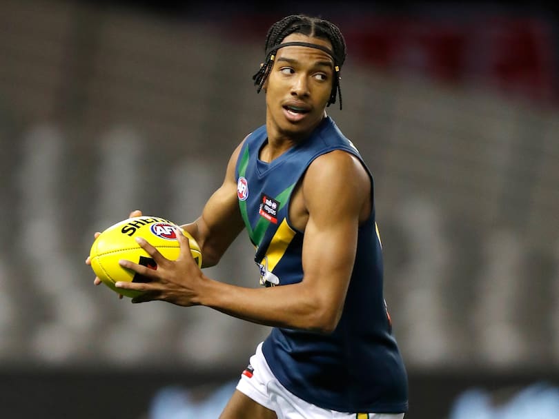 Brandon Walker in action for the Australian under-17s against New Zealand at Marvel Stadium in April.