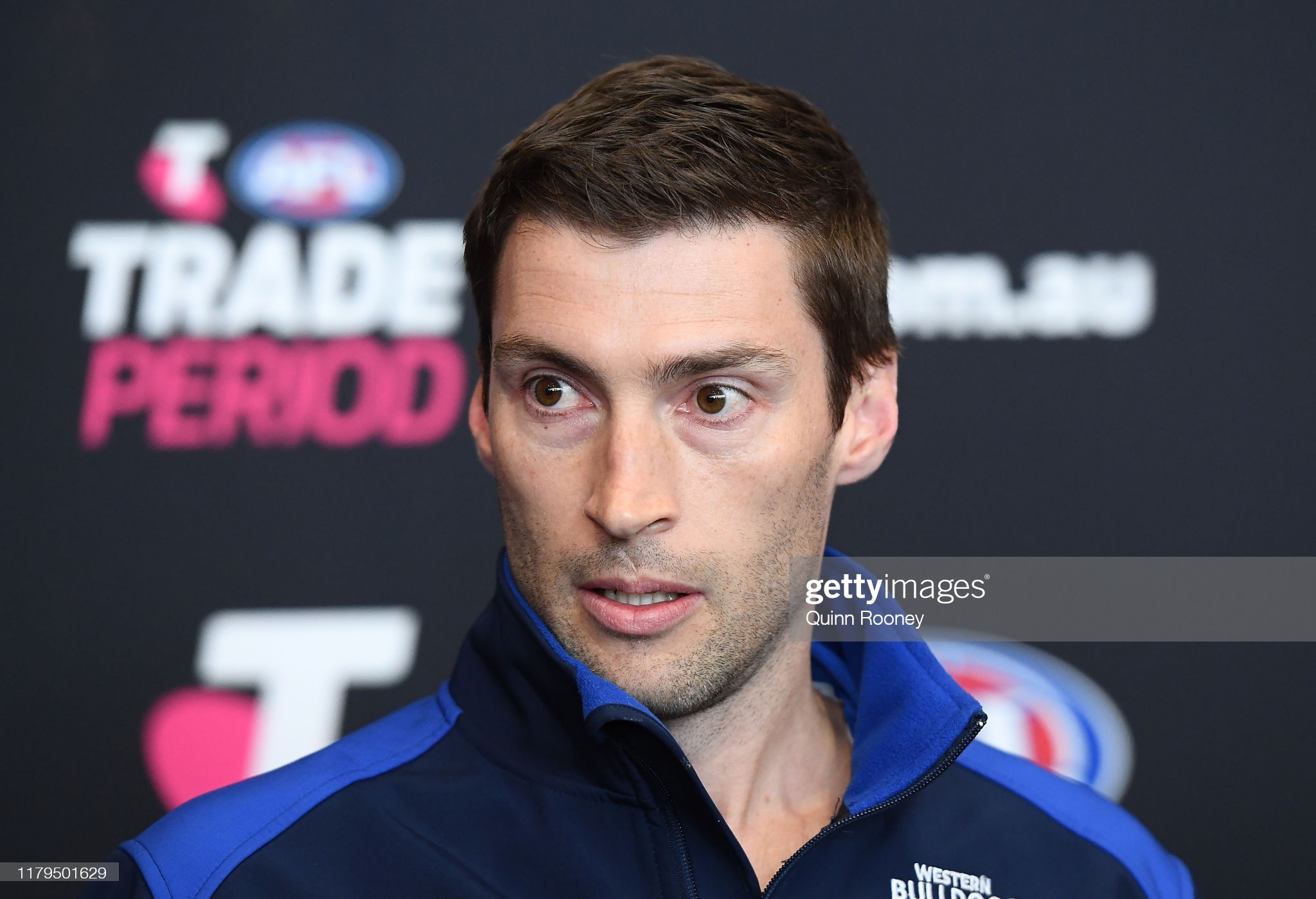 sam-power-the-list-manager-at-the-bulldogs-speaks-to-the-media-during-picture-id1179501629