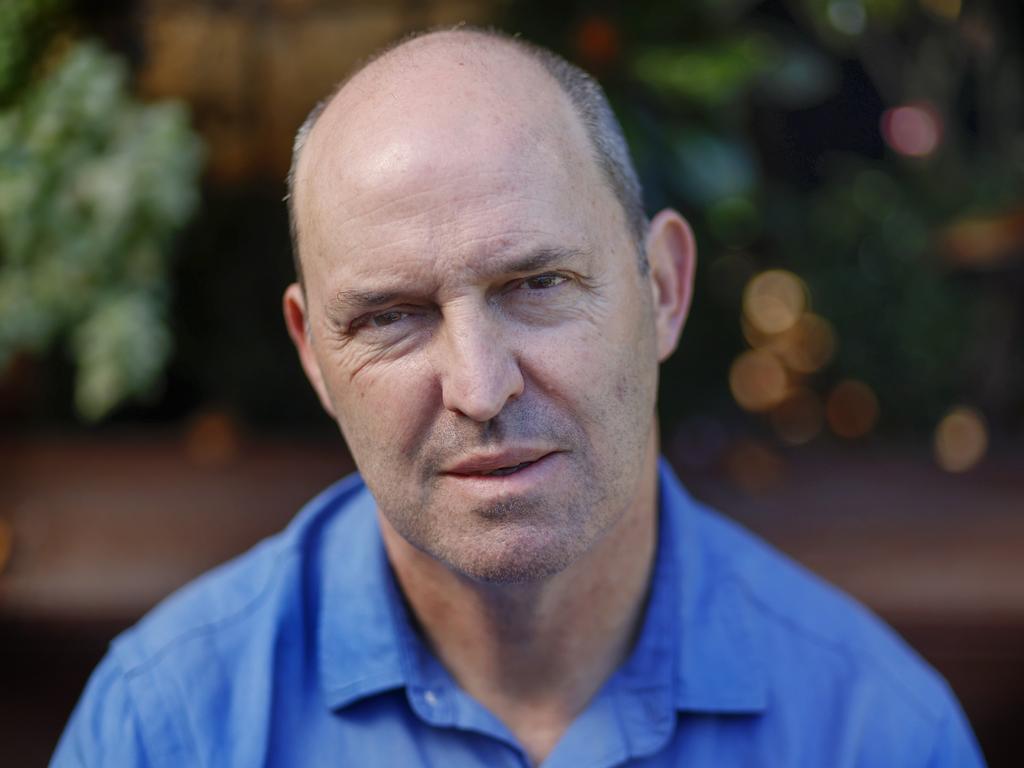 Ex-footscray footballer Nigel Kellett at his Newport home. His partner Sue Rudolph says he has “lost his language” and is dealing with debilitating symptoms as a result of concussions. Picture: Michael Klein