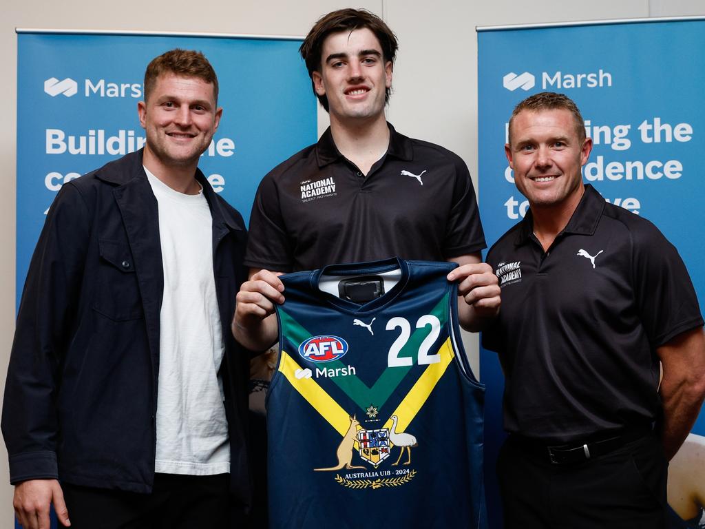 Jonty Faull isn’t sure where he’ll be heading. Picture: Dylan Burns/AFL Photos via Getty Images