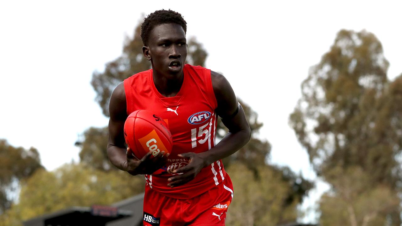 Tew Jiath of the Gippsland Power. Picture: Kelly Defina/AFL Photos/via Getty Images