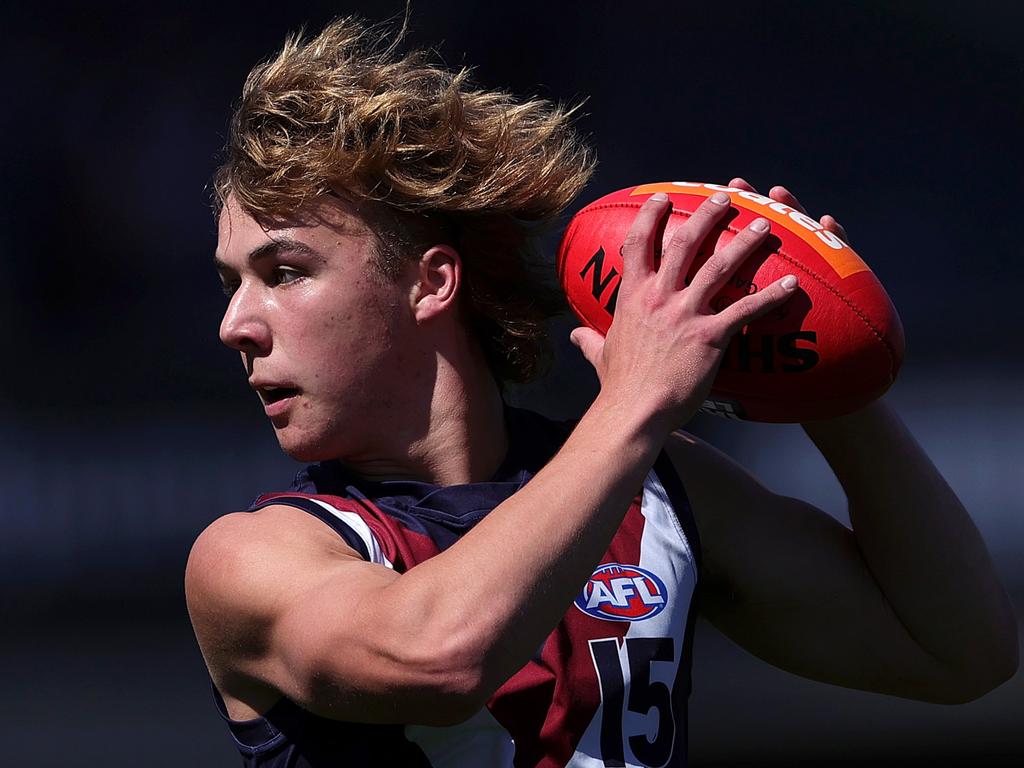 Ryley Sanders of the Sandringham Dragons. Picture: Kelly Defina/AFL Photos/via Getty Images